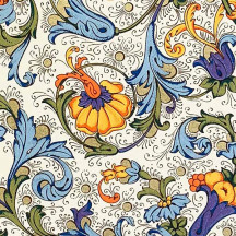 Orange Tone Dellarobia Florentine Print Paper ~ Rossi Italy